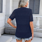 Zeagoo Short Sleeve Crochet Cardigan Button up Bolero Shrug Sweater