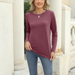 Zeagoo 3 Pack Long Sleeve Shirts for Women Loose Fit Basic Tee Tops