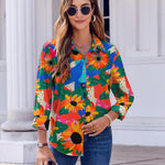 Zeagoo Button Down Shirts Dressy Floral Printed Blouse