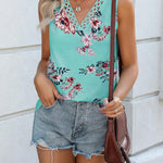 Zeagoo Women V Neck Lace Tank Tops