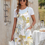 Zeagoo Casual Beach Dress Adjustable Strap Floral Boho Sundress