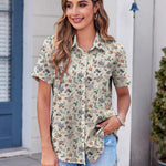 Zeagoo Button Down Shirt Bust Pocket Short Sleeve Blouses