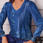 Zeagoo Blouse Women's Elegant Tunic Long Sleeve V-Neck Blouses (DE Only)