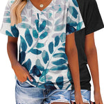 Zeagoo 2 Pack Short Sleeve Shirts Casual Soft V Neck Basic Tee