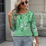 Zeagoo 3/4 Length Sleeve Women Tops Blouses