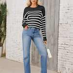 Zeagoo Women's Crew Neck Cropped Sweater Long Sleeve Knit Tops