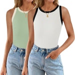 Zeagoo 2 Pack Tank Tops Sleeveless Ribbed Shirts
