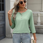 Zeagoo 3/4 Length Sleeve Women Tops Blouses