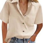 Zeagoo Blouse Women's Casual Short Sleeve Shirt (DE Only)