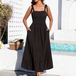 Zeagoo Maxi Dress with Pockets Spaghetti Strap Sundress