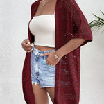 Zeagoo Short Sleeve Boho Oversized Knitted Cardigan