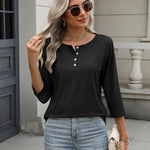 Zeagoo 3/4 Length Sleeve Women Tops Blouses