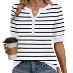 Zeagoo Casual V Neck Short Sleeve Knit Sweater (US Only)