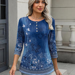 Zeagoo 3/4 Length Sleeve Women Tops Blouses