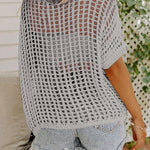 Zeagoo Short Sleeve Crochet Sweater Tops