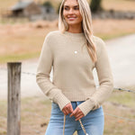 Zeagoo Women's Fall Crewneck Cropped Sweater