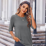 Zeagoo Loose Short Sleeve Tunic Tops Crochet Knit Pullover Sweater