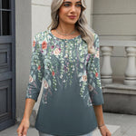 Zeagoo 3/4 Length Sleeve Women Tops Blouses