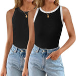 Zeagoo 2 Pack Tank Tops Sleeveless Ribbed Shirts