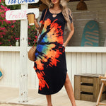Zeagoo Maxi Dress with Pockets Short Sleeve Sundress