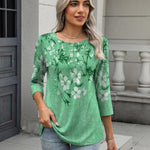 Zeagoo 3/4 Length Sleeve Women Tops Blouses