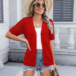 Zeagoo Short Sleeve Crochet Cardigan Button up Bolero Shrug Sweater