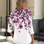 Zeagoo 3/4 Length Sleeve Tops Loose Fit Shirts Pleated Tunics