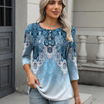 Zeagoo 3/4 Length Sleeve Women Tops Blouses