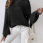Zeagoo Sweater Casual Long Sleeve Color Block Loose Pullover