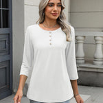 Zeagoo 3/4 Length Sleeve Women Tops Blouses