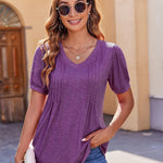 Zeagoo Blouse Women's V-Neck Casual T-Shirt (DE Only)
