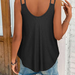 Zeagoo Flowy Strap Eyelet Embroidery Sleeveless Casual Tank Top