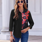 Zeagoo Button Down Shirts Dressy Floral Printed Blouse