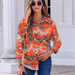 Zeagoo Button Down Shirts Dressy Floral Printed Blouse