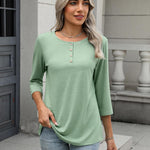 Zeagoo 3/4 Length Sleeve Women Tops Blouses