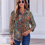 Zeagoo Button Down Shirts Dressy Floral Printed Blouse