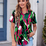 Zeagoo Button Down Shirt Bust Pocket Short Sleeve Blouses