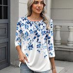 Zeagoo 3/4 Length Sleeve Women Tops Blouses