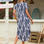 Zeagoo Maxi Dress with Pockets Short Sleeve Sundress