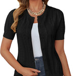 Women Vintage Short Sleeve Cardigan Elegant Button Up Bolero Shrugs for Dresses S-XXL - Zeagoo (Us Only)