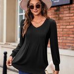 Zeagoo Blouse Women's Elegant Tunic Long Sleeve V-Neck Blouses (DE Only)
