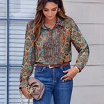 Zeagoo Button Down Shirts Dressy Floral Printed Blouse