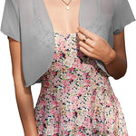 Zeagoo Bolero Chiffon Festive Short Sleeve Bolero Jacket (DE Only)