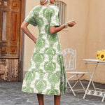Zeagoo Midi Floral Flutter Short Sleeve Casual Dresses with Pockets