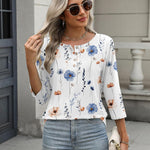 Zeagoo 3/4 Length Sleeve Women Tops Blouses