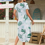 Zeagoo Maxi Dress with Pockets Short Sleeve Sundress