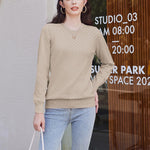 Zeagoo Women's Knitted Jumper Elegant Crew Neck Pullover