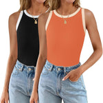 Zeagoo 2 Pack Tank Tops Sleeveless Ribbed Shirts