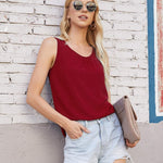 Zeagoo Blouse Top Chiffon T-Shirt Sleeveless Crew Neck Tops (DE Only)