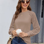 Zeagoo Elegant Blouse Long Sleeve Crew Neck T Shirt (DE Only)